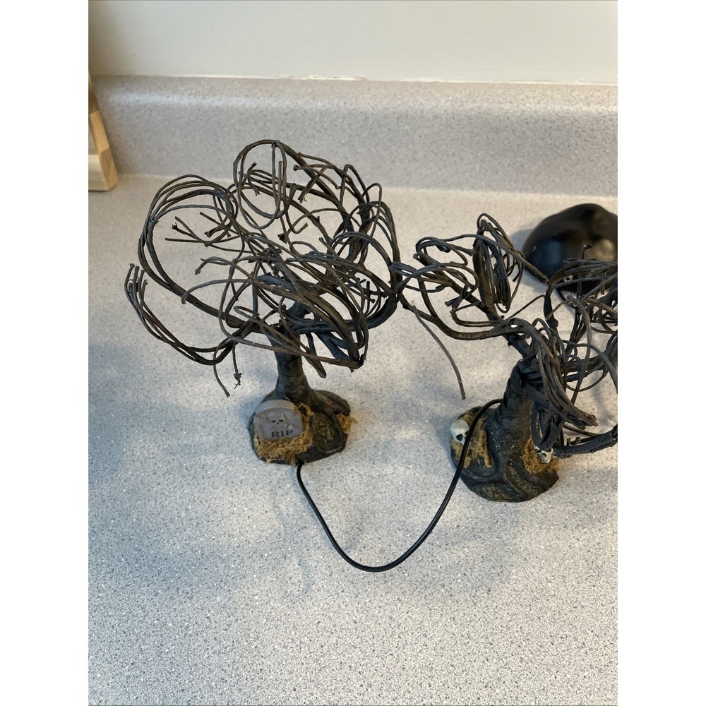 Dept. 56 Halloween Haunted Sounds Lit Trees Halloween Village Accessories - Picture 13 of 16